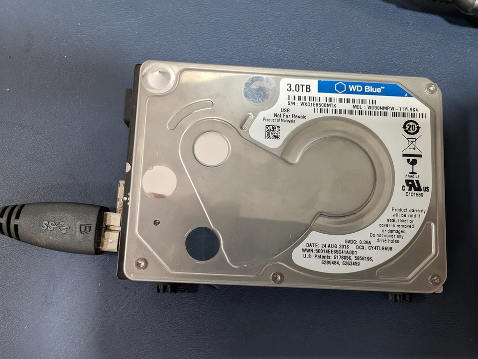 WD30NMRW-11YL9S4, WD 3TB USB 3.0, AUG 2016 - Image 1 of 2