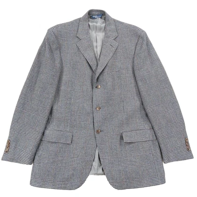 Blazer Polo Ralph Lauren Vintage Talla 44R, Lana Cashmere Glen Cuadros, Hecho en Italia Foto 1 de 4
