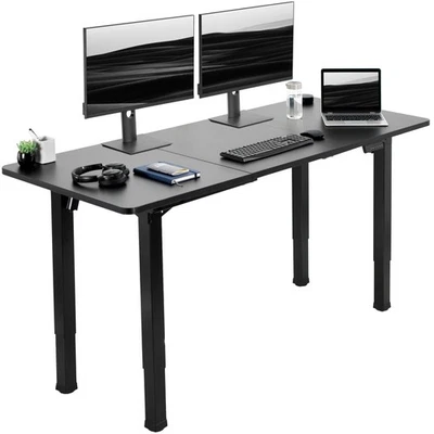 VIVO Electric 71” x 30” Standing Desk, Black Table Top, Black Frame