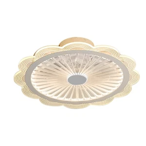 Modern Dimmable LED Light Chandelier Invisible 3 Speed Ceiling Fan Lamp W/Remote - Picture 1 of 12