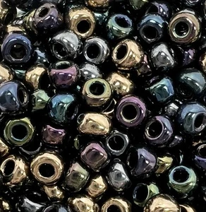GRÖSSE 6/0 ~ METALLISCHER REGENMIX ~ GLAS ROCAILLES SET ~ 28 Gramm - Bild 1 von 1