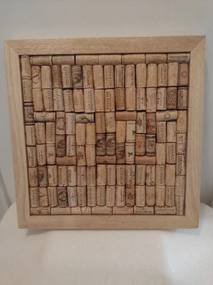 Wine Cork Memo Board 16" x 16” In 1.25" Wood Frame - Image 1 of 3