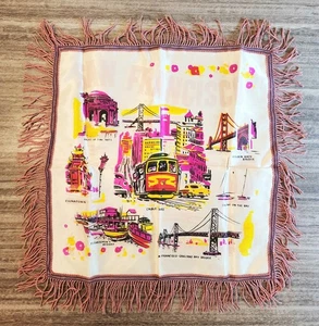 Vintage San Francisco Souvenir Fabric Tapestry Wall Hanging Golden Gate Bridge - Picture 1 of 1