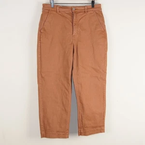 Everlane Utility Damenhose gerades Bein Twill braun hoher Bund Größe 14 - Bild 1 von 10