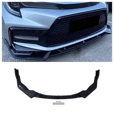 For 2020-2024 Toyota Corolla Sedan XSE SE V2 Style Glossy Black Front Bumper Lip Foto 1 de 4