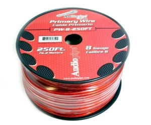 AUDIOPIPE CALIBRO 8 GA FILO DI ALIMENTAZIONE ROSSO CAVO AUTO AUDIO AMPLIFICATORE BOBINA 250FT PW-8 - Foto 1 di 4