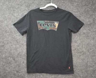 Camisa Levis Niños 14-16 Negro Camuflaje Logo Manga Corta Pullover Foto 1 de 4