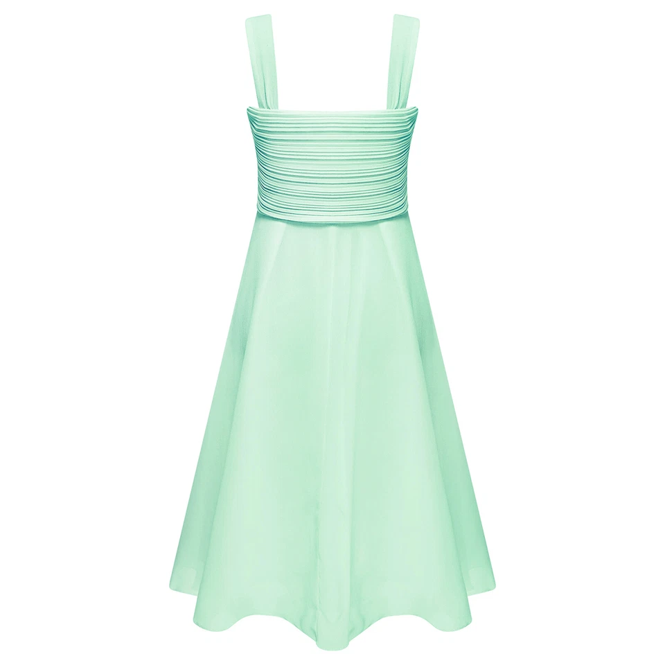 Niños Niñas Chifón Vestidos de Baile Cuello en V Vestido Flor Cumpleaños Banquete Baile de graduación Formal Foto 1 de 1