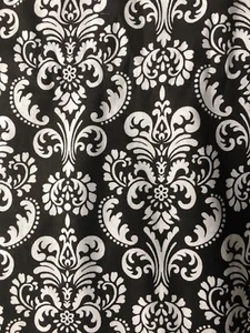 Black White Lightweight Cotton Fabric 2009 Material Almost 3 X 5 Yards Floral - Picture 1 of 5