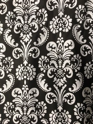 Black White Lightweight Cotton Fabric 2009 Material Almost 3 X 5 Yards Floral - Image 1 of 4