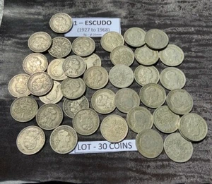 30 Portuguese Coins of 1 escudo ALPACA ( 1927 to 1968 ) opportunity - Picture 1 of 6