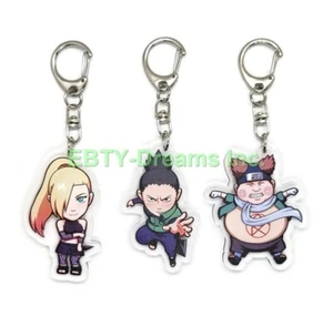 Set of 3 Naruto Anime Acrylic Keychain Ino, Shikamaru, Chouji v3 - Picture 1 of 2