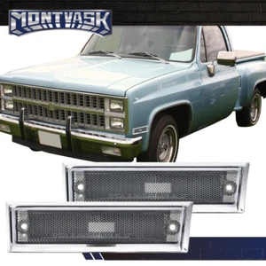 Pair Front Signal Side Marker Light Smoked Fit For 81-91 GMC Chevy Pickup Truck - Picture 1 of 8