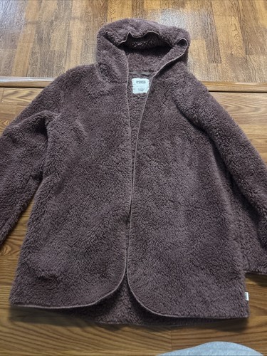 UNDERCOVER Victoria’s Secret rosa sherpa aperto davanti cardigan felpa con cappuccio taglia extra small morbido