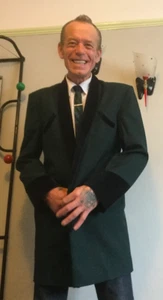 TEDDY BOY DRAPE JACKET CHEST 50 DARK GREEN 1950s ROCK N ROLL TRADITIONAL TAILOR - Picture 1 of 16