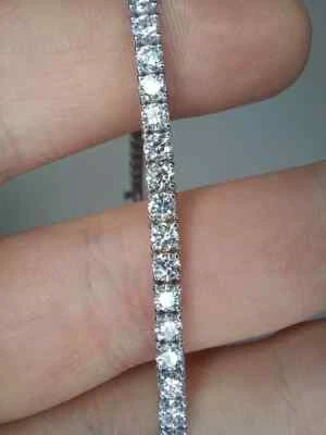 14Kt White Gold Round Cut GH-SI Natural Diamond GIA Verify Tennis Bracelet - Image 1 of 4