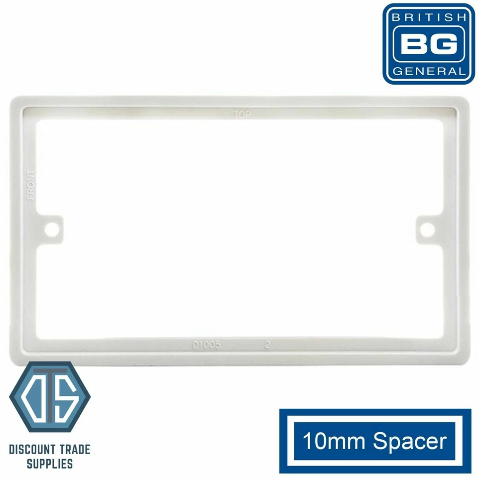 BG Nexus 2 Gang 10mm Rectangular Spacer Plate 818