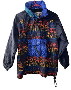 Vtg Obermeyer Snowboarding Jacket Jr  Ski Hoodie Pullover Multi Color Sz M Y2K - Picture 1 of 17