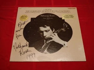 Nathaniel Rosen Chopin The Complete Works For Cello & Piano 1976 LP Signed EX - Picture 1 of 9