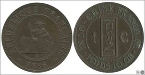 Indochina KM00001-86 EBC 1 Penny 1886 A - Picture 1 of 1