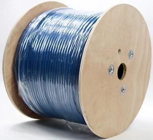Cat6a 1000ft Plenum UTP 650MHZ 23AWG RAME PURO Cat6a CMP BLU | Cavo di rete - Foto 1 di 9