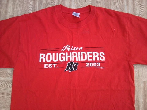 Frisco RoughRiders Minor League Baseball Shirt ~ Men's Large L ~ Texas Rangers Cover