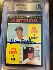 Ken Forsch Signed 1971 Topps #102 RC Astros AUTO BAS Beckett Authentic Slabbed - Picture 1 of 4