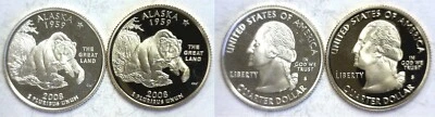2008-S Alaska Statehood Quarter Silver & Clad Proofs 2 Coin Set - Image 1 of 3
