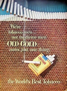 1948 Old Gold Cigarettes Vintage 40s Print Ad We're Tobacco Men not Medicine Men - Picture 1 of 2
