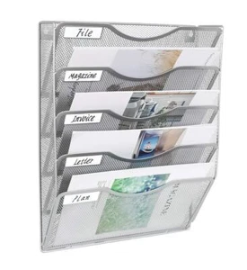 5 Pockets Mesh Wall File Holder Organizer Office Hanging Holder Organizer Mag... - Picture 1 of 6