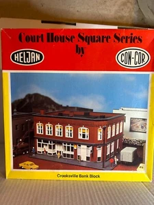 CON-COR #B-903 Crooksville 2-Story Bank Block Brick Building KIT H.O. 1:87 - Picture 1 of 1