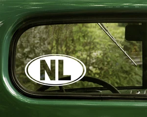 2 NL NETHERLANDS DECALs Oval Sticker Bumper Car Laptop Window Truck - Picture 1 of 1