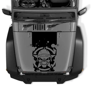 Hood Decal for Wrangler TJ JK - Military Soldier Skull Blackout Hood Decal - Bild 1 von 11