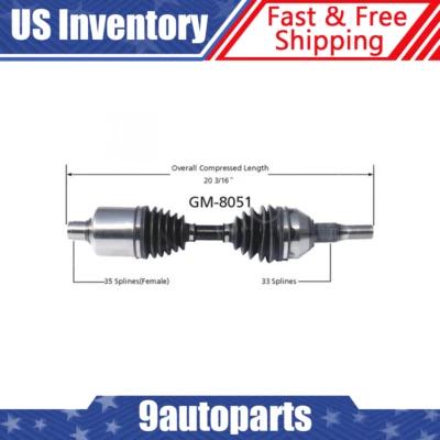 Se adapta a Chevy Lumina APV Olds Silhouette 1992-1996 eje CV delantero izquierdo automático Foto 1 de 4