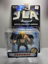 1998 Hasbro JLA Justice League Aquaman Figure Loose w/ stand/backdrop & bubble