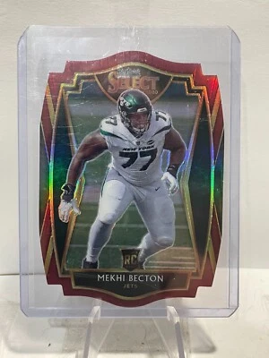 Mekhi Becton 2020 Panini Select Premier Level Rookie Red Die Cut Prizm NY Jets - Image 1 of 2