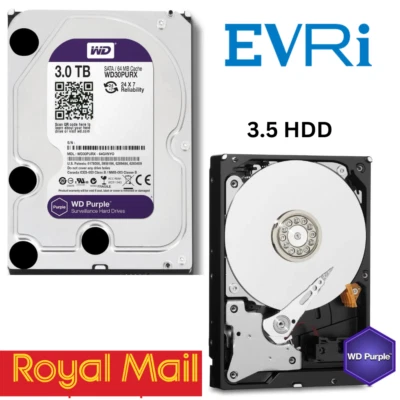 HDD WD Purple Surveillance CCTV PC 3.5" SATA Hard Drive Disk 24/7 Recording 1TB - Image 1 of 4