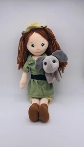 The Petting Zoo Girl Zookeeper w/ Elephant 16” Plush Doll Light Brown Hair - NWT - Picture 1 of 18
