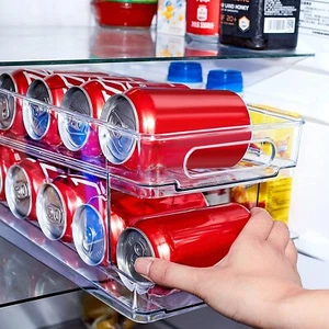 Dispensador de contenedor de almacenamiento organizador automático de latas rodantes de 2 niveles - Imagen 1 de 9