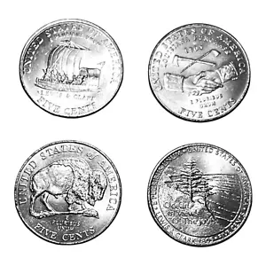 2004 P 2005 P Jefferson Nickels Westward Journey Coins BU Set Of 4 #2 “JG Coins" - Picture 1 of 4
