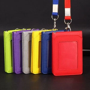 Foldable Card Holder Neck Strap with Lanyard Badge Holder Staff ID Card Bus ID- - Picture 1 of 16