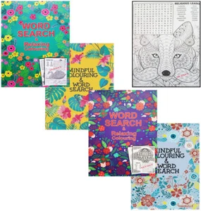 A5 Wordsearch & Adult Colouring Therapy Books 90 Word Search Puzzles Per book - Imagen 1 de 13