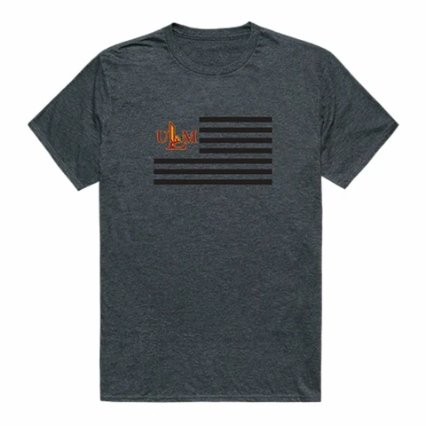 ULM University of Louisiana Monroe Warhawks USA Flag T-Shirt Heather Charcoal Cover