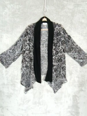 Cárdigan de Colección Terciopelo Burnout Cascada Mezcla de Seda Whimsigoth Witchy Para Mujer’s XL  Foto 1 de 4