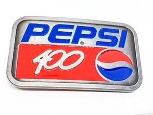 Hebilla de Cinturón Pepsi 100 Años Vintage Metal Pot Challenge Cola Años 90 Máquina Repujado - Imagen 1 de 14