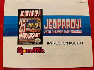 Jeopardy 25th Anniversary Edition Instruction Manual Booklet Only NES Nintendo - Picture 1 of 2