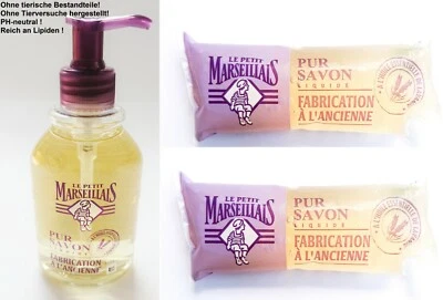 Seife Lavendel Flüssigseife 1x Spender +2x250ml Nachfüller Le petit Marseillais  - Bild 1 von 4