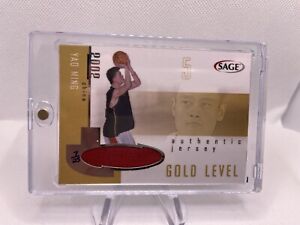 YAO MING 2002-03 SAGE GOLD LEVEL ROOKIE PRIME JERSEY PATCH! RC! #7/25!