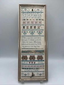 Kreuzstich Nähen Gedicht 15” x 5,5” datiert 1995 - Bild 1 von 12