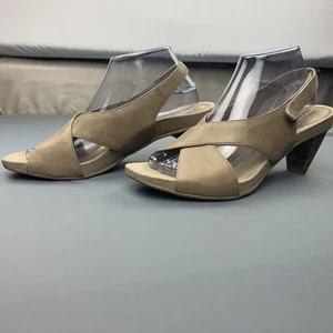 Scarpe Aetrex donna taglia 10 pelle incrociata incrociata slingback sandali comodi tacco - Foto 1 di 9